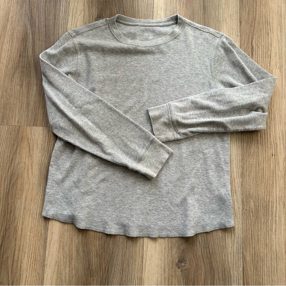 GAP Kids Heather Gray Thermal long sleeve tee